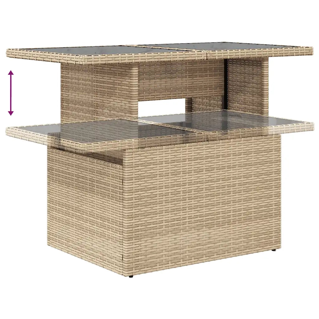 Set Divano da Giardino 10 pz con Cuscini Beige in Polyrattan 3326860