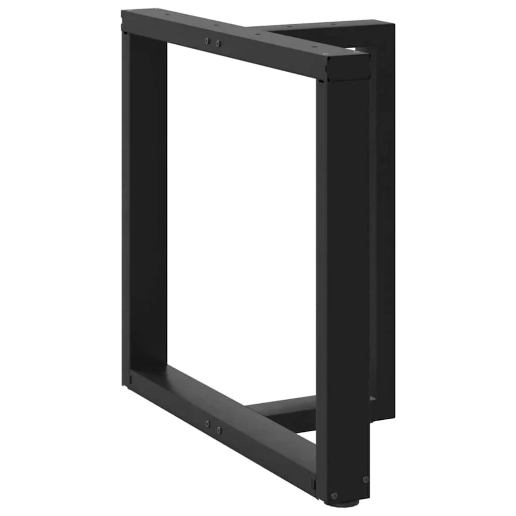 Set di 2 gambe regolabili a forma di T per tavolo da pranzo 80 x 35 x 72 cm design moderno acciaio nero 02_0057327