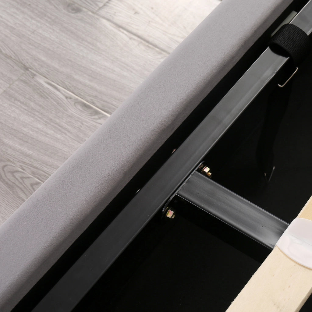 DESMIU Letto Contenitore Letto Matrimoniale con Vano Idraulico 180 × 200 cm, senza materasso, in Velluto, Grigio