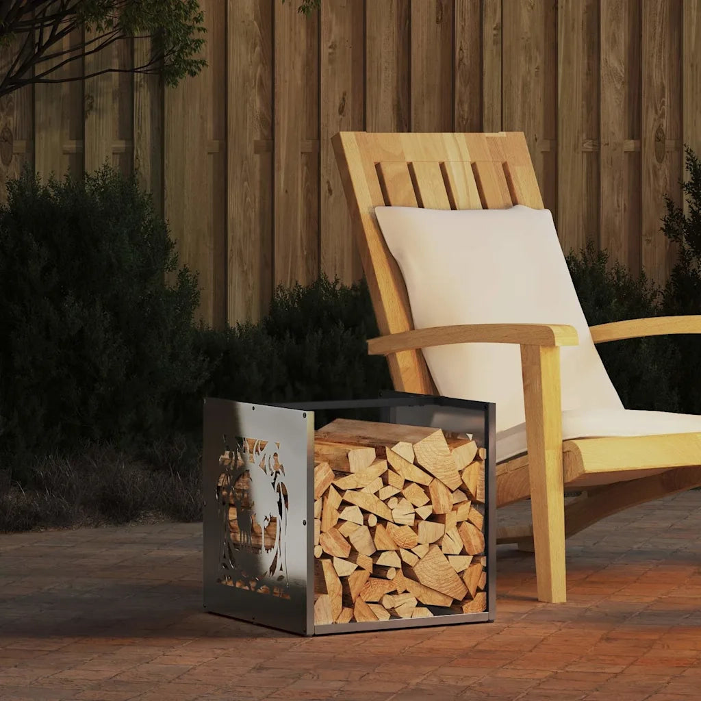 Rastrelliera per Legna da Ardere 40x40x40 cm in Acciaio Inox 864253