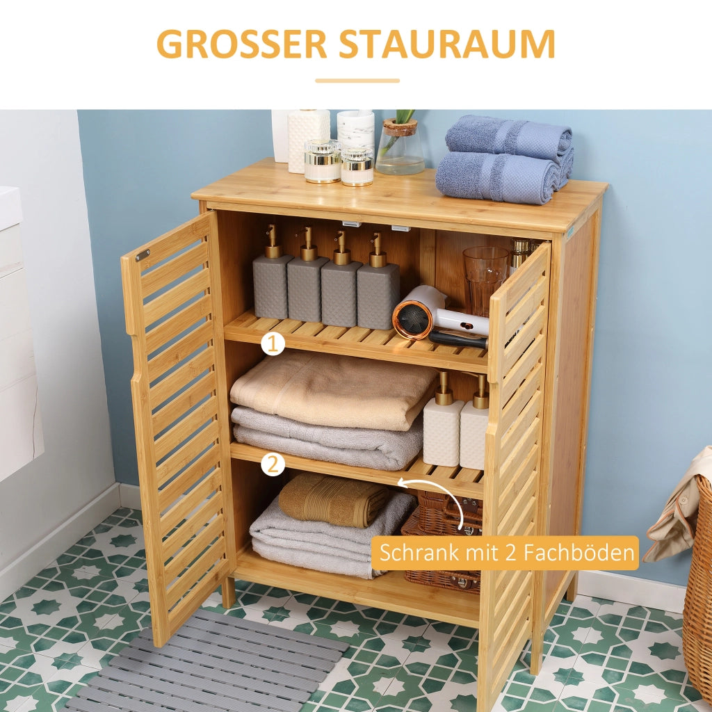 ARMADIO BAGNO 68x32x86 cm Bambù Naturale