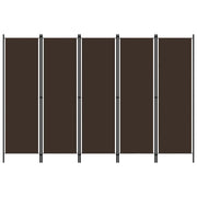 Paravento a 5 Pannelli Marrone 250x180 cm 320724