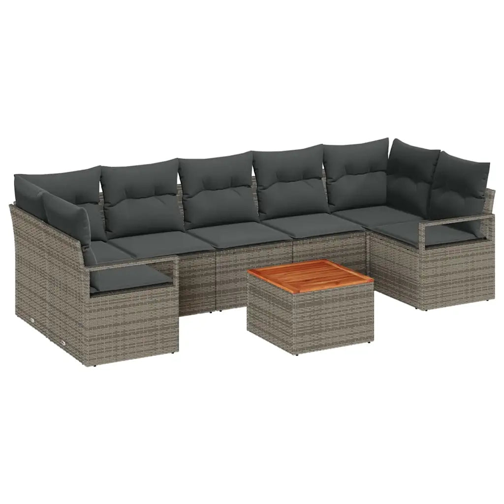 Set Divano da Giardino 8 pcs Grigio polyrattan 3356340