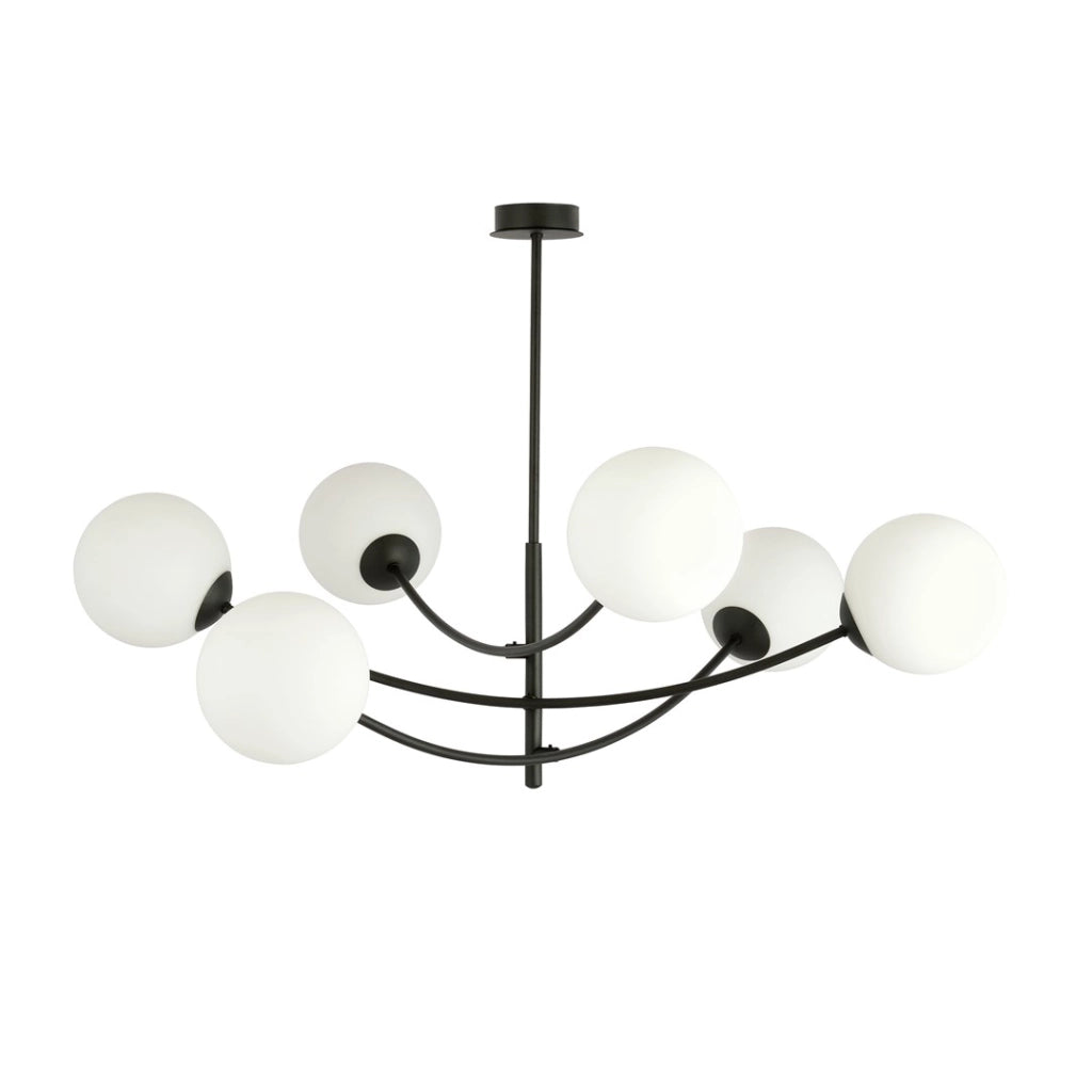 Lampadario Emibig Hunter 6 nero/opalino 6xE14 1102/6