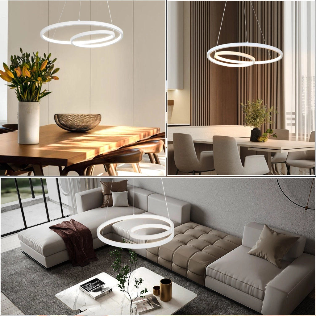 Lampada a sospensione ZMH 40 cm Design moderno Bianco Soggiorno Sala da pranzo Camera da letto