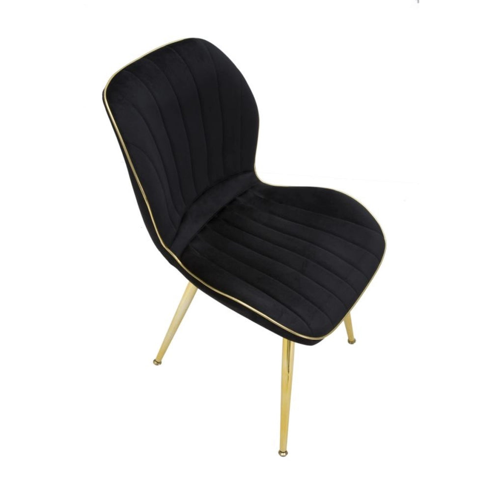 Sedia Paris Space nera e oro in velluto — set 2 pezzi
