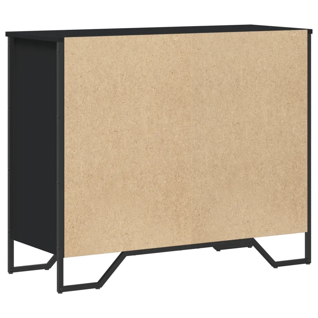 Cassettiera Nera 91x35,5x74,5 cm in Truciolato CFW1199985