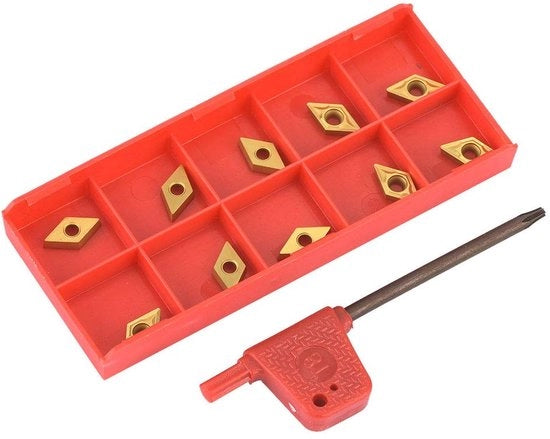 Set di inserti in carburo da 10 pezzi - Tavolo di taglio Hobby - Taglio del metallo - Efficienza di taglio migliorata - Sicuro e duraturo - Adatto a diverse operazioni di lavorazione
