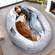 Letto per Adulti e Animali da Compagnia | Caldo e Comodo | Seduta per Cani | Gigante per Adulti e Animali da Compagnia | Copertura Rimovibile (Blu)