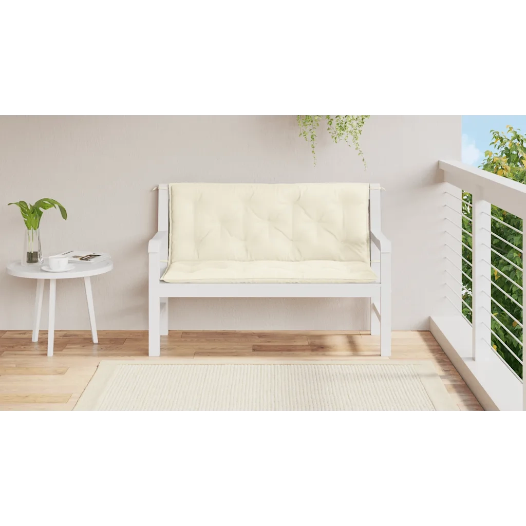 Cuscino per Panca | Cuscini per sedie Bianco Crema 120x(50+50)x7cm Tessuto Oxford