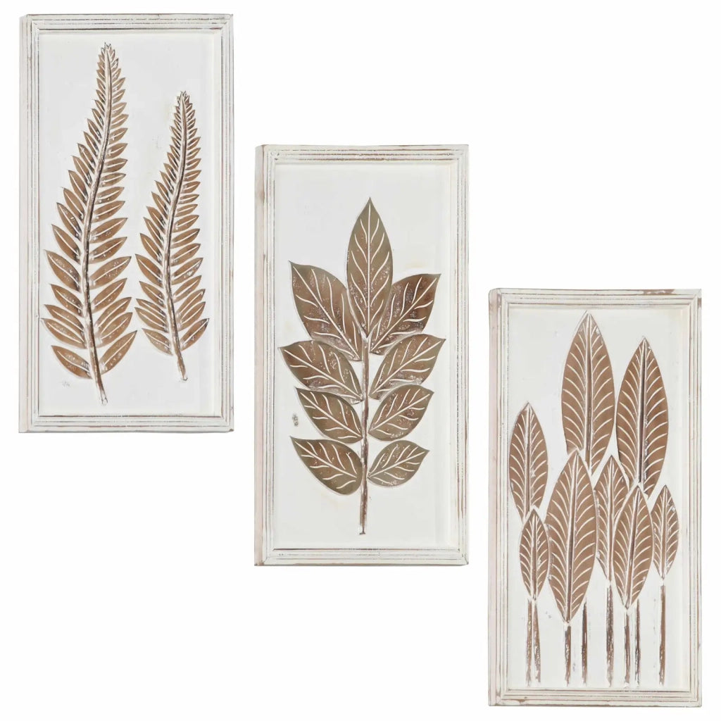 Decorazione artistica 3 pcs Marrone e bianco 40 x 40 x 1,5 cm 42046760
