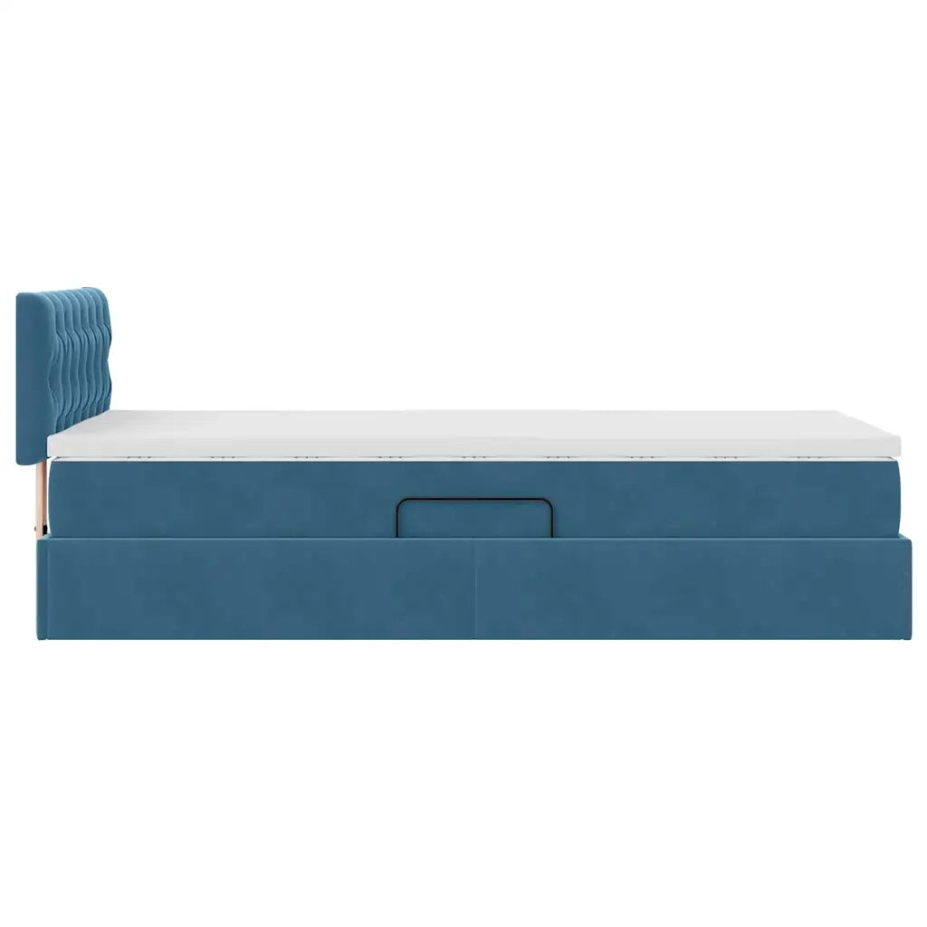 Letto con Contenitore Blu Scuro 90 x 200 cm Velluto 3370795