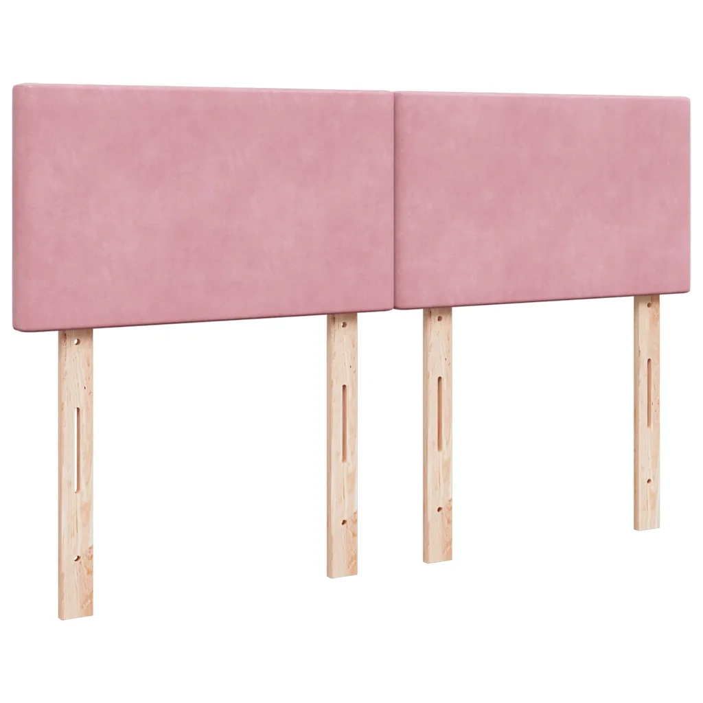 Giroletto a Molle con Materasso Rosa 140x200 cm in Velluto 3287757