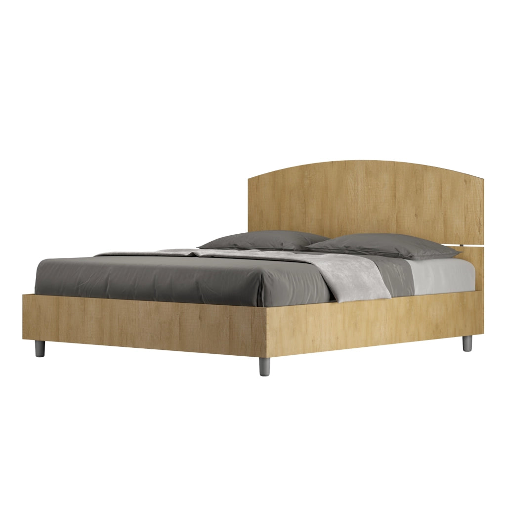 BS COM Letto matrimoniale con rete 160x200 quercia