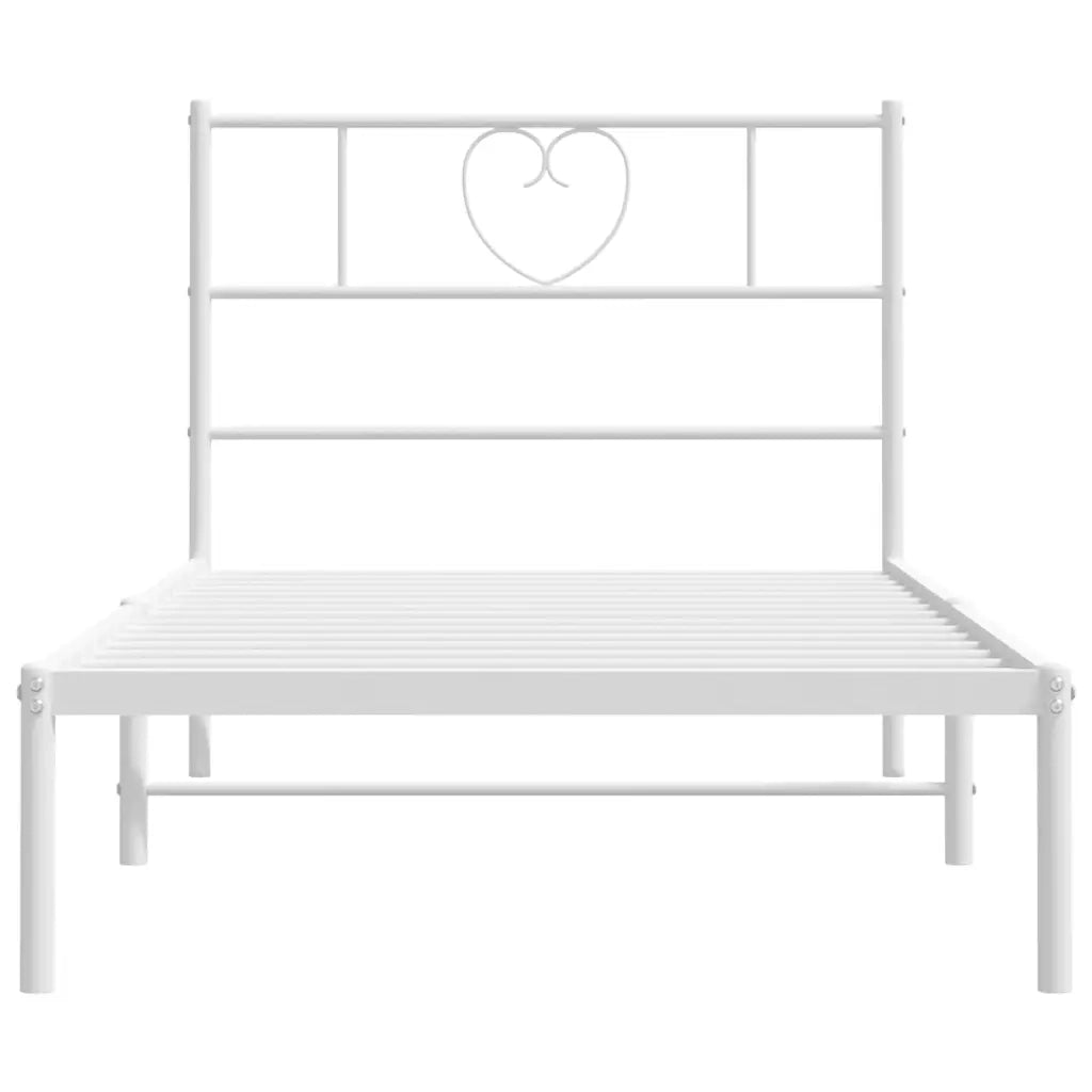 Giroletto con Testiera Metallo Bianco 90x200 cm 355505