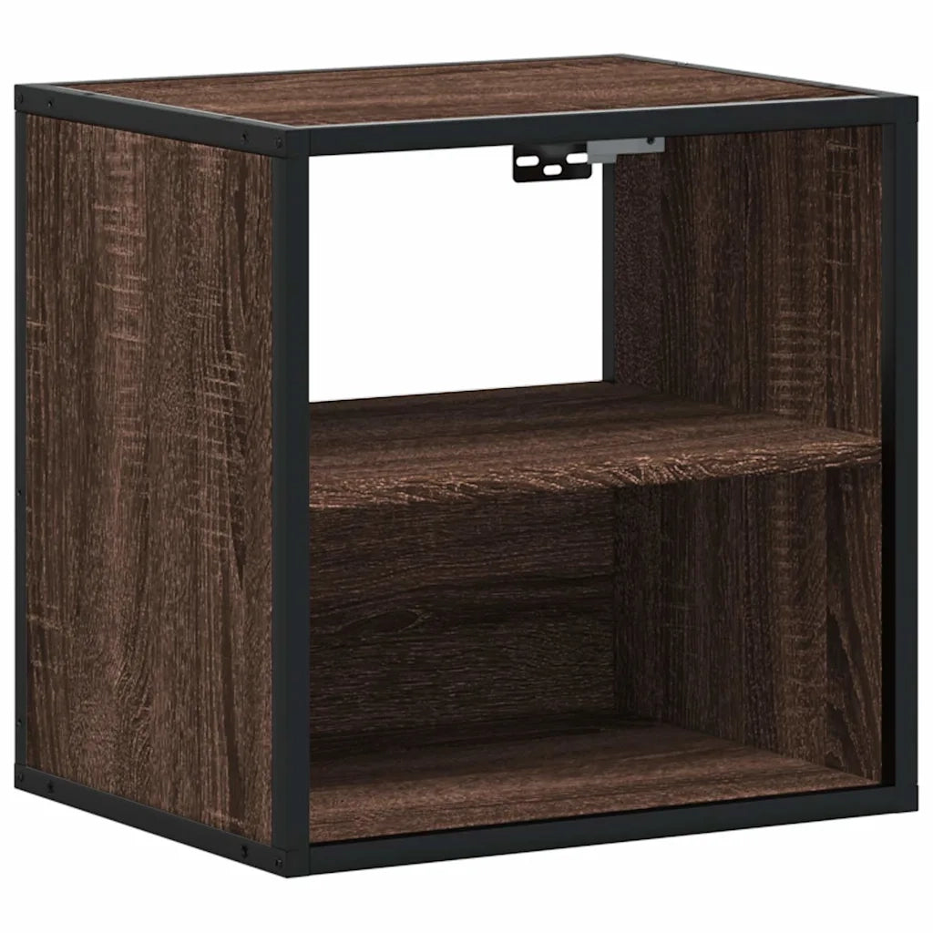 Comodini a Muro 2 pz-Set di 2 Tavolino da notte Rovere Marrone 40x31x39,5 cm 613635