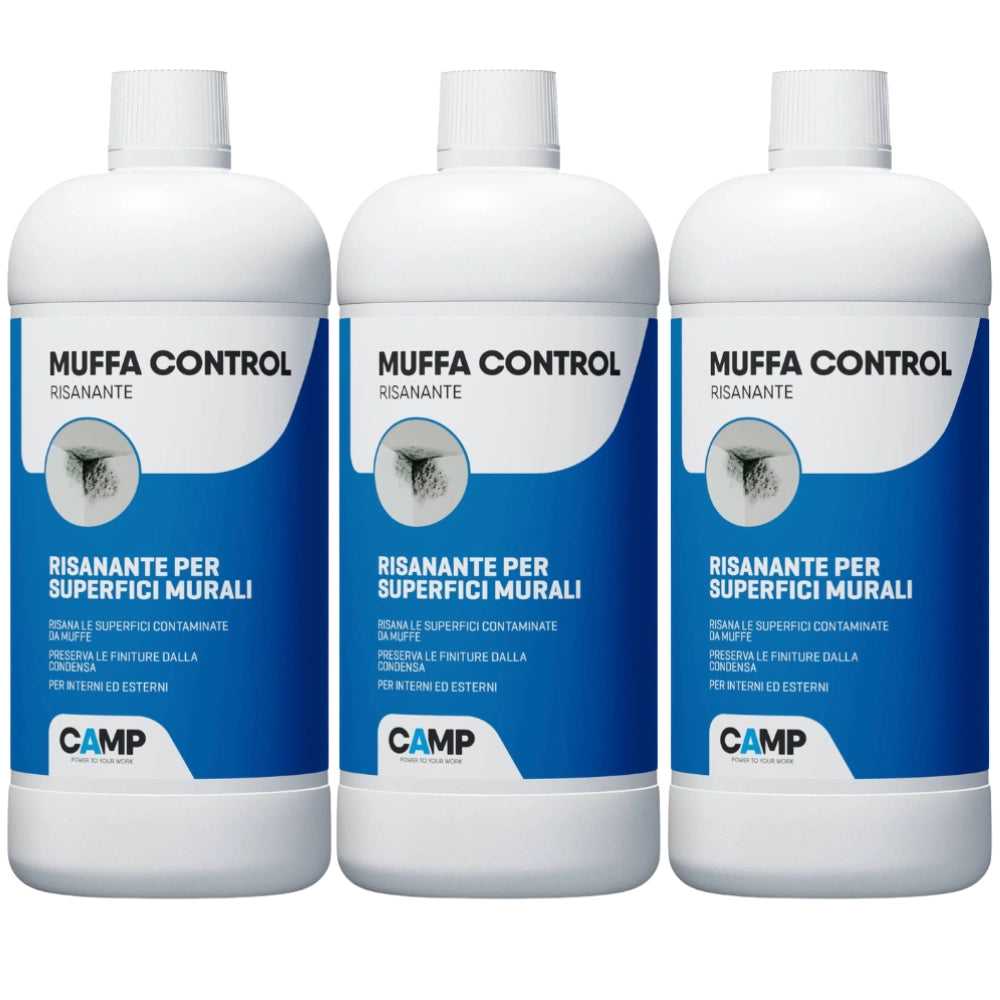 Kit 3 flaconi muffa control risanante per superfici interne ed esterne 1 lt