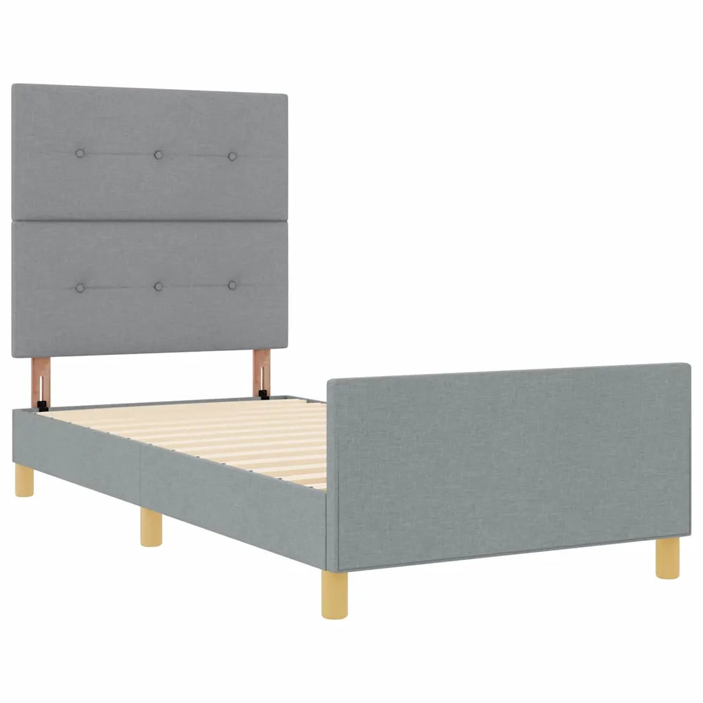Struttura del letto Grigio chiaro 90 x 200 cm Tessuto 3344697