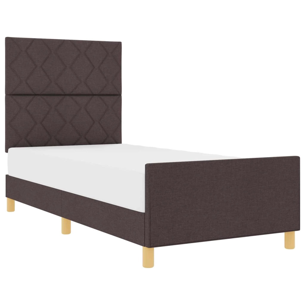 Struttura del letto Marrone scuro 100 x 200 cm Tessuto