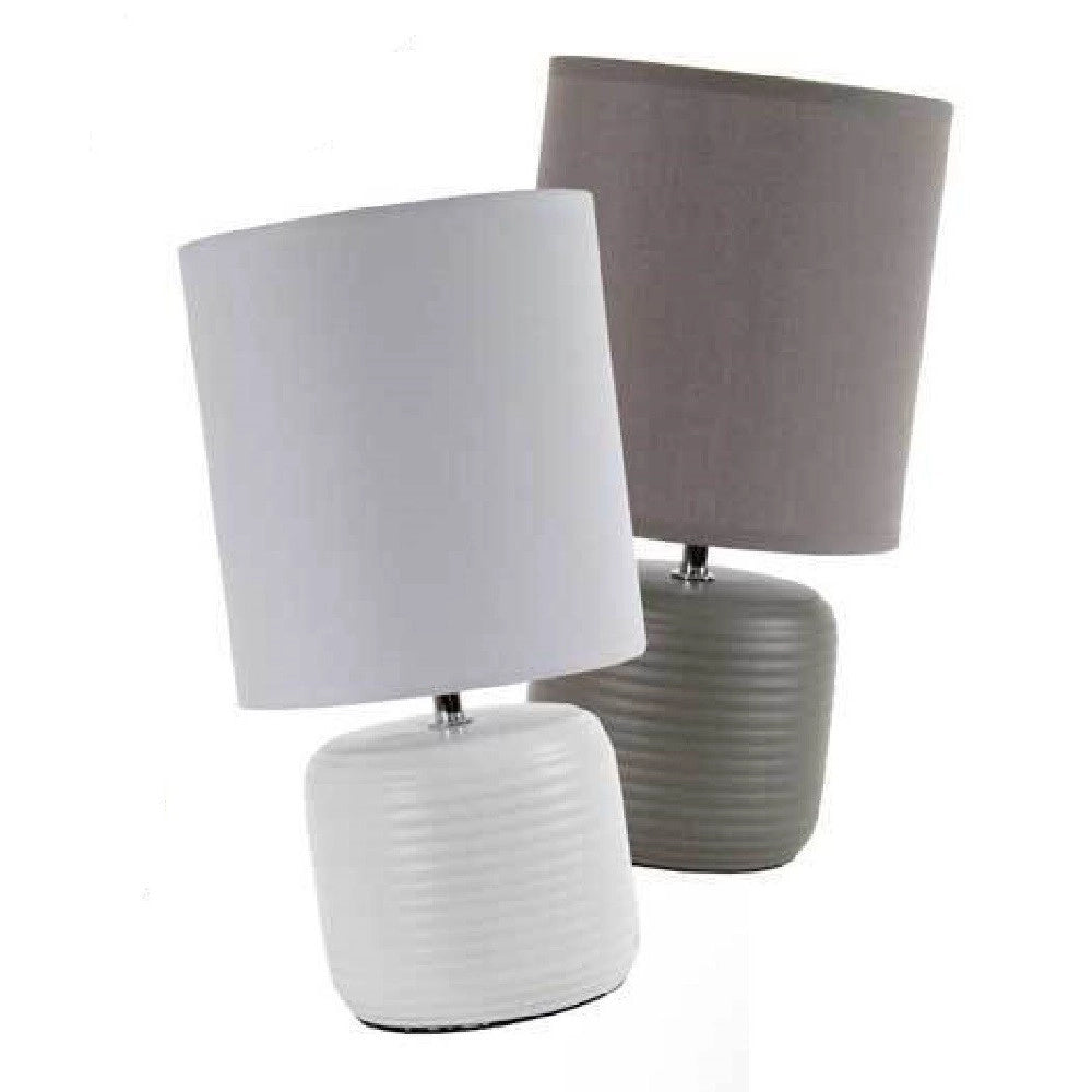 Trade Shop - Lampada Lumetto Abat Jour Tavolo Base Ceramica Matt 18x35 Cm Vari Colori 752452 -