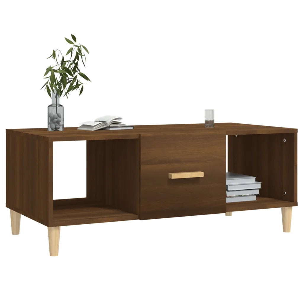 Tavolino Salotto-Tavolino da soggiorno-Tavolo Rovere Marrone 102x50x40 cm Legno Multistrato 736623