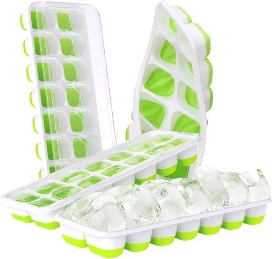 Congelatore a forma di cubetto con coperchio - Silicone - Set da 4 (56 Congelatori) - BPA libero