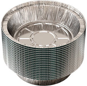 Bakvormi in alluminio a forma rotonda da 20 cm, usa e getto, adatti per congelatore e forno - Per cuocere, cuocere, conservare, friggere e riscaldare - Confezione da 100 pezzi - Adatti per air fryer con capacità di 4-4,5 litri