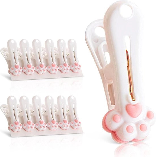 Clip di lavaggio a forma di gatto - 12 pezzi in rosso