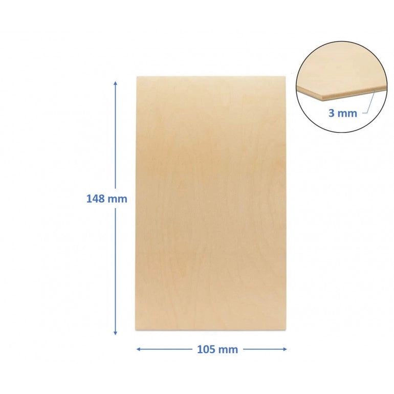 10 fogli pannello compensato 3 mm betulla baltica A6 - 105 x 148 mm