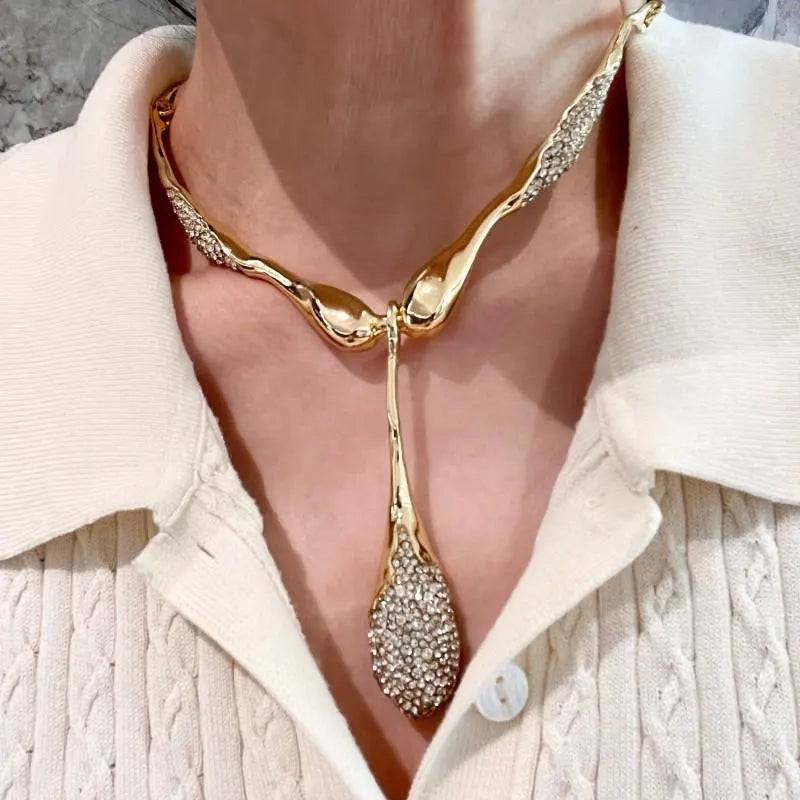 Collana con ciondolo a diamante irregolare fatto a mano, regalo di Natale o compleanno.