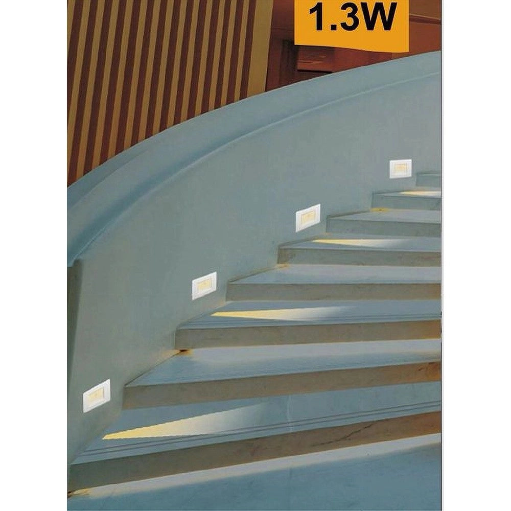 Trade Shop - Segnapasso Placca Bianca Muro Sensore Movimento Pir 1,3w Cassetta 503 Xggyd-001b -