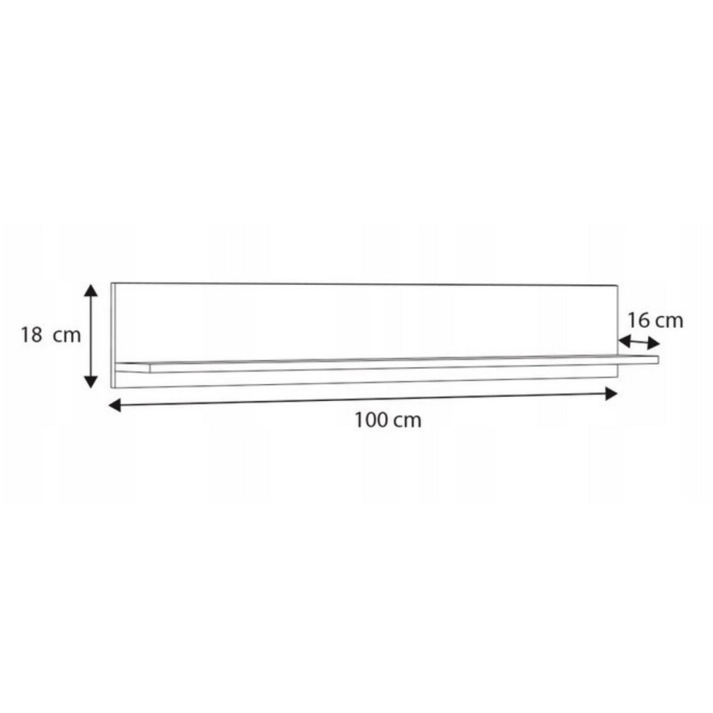 Mensola da parete Shelf 100 in rovere e nero