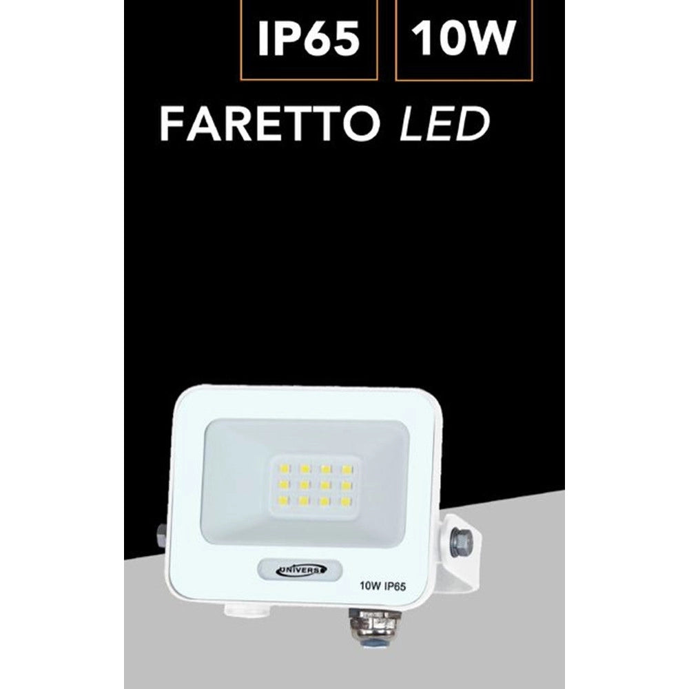 Trade Shop - Faro Proiettore Smd Led Floodlight 10w Slim Ip65 Bianco Luce 3000k 4000k 6500k Ek05-10w-b -