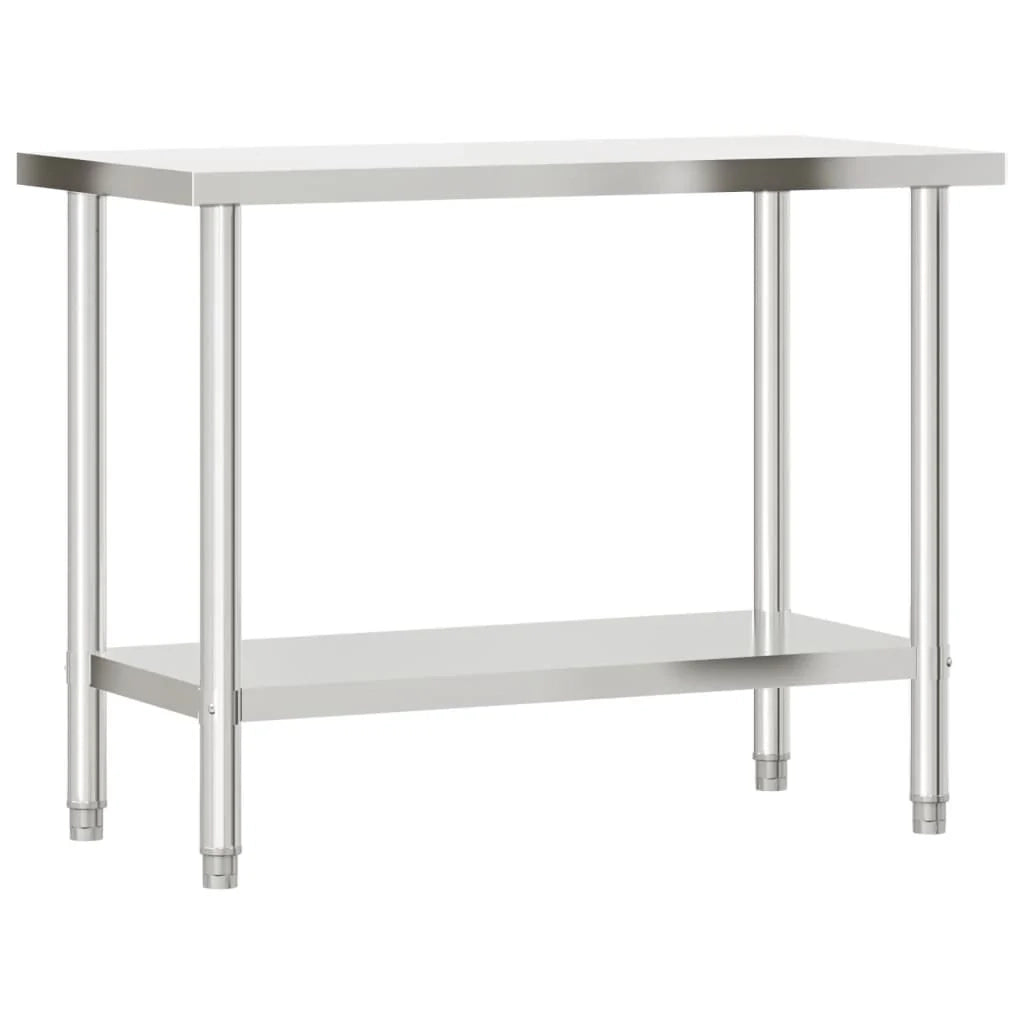 Tavolo da lavoro professionale da cucina con ripiano 110 x 55 x 150 cm acciaio inox 02_0045421