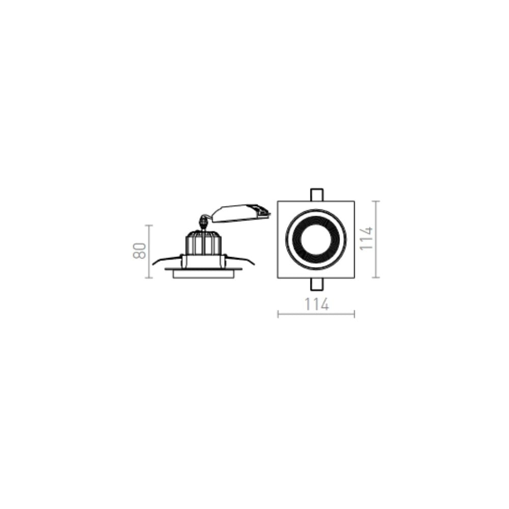 Faretto SHARM SQ I da incasso nero/nero rame 230V LED 10W 24° 3000K