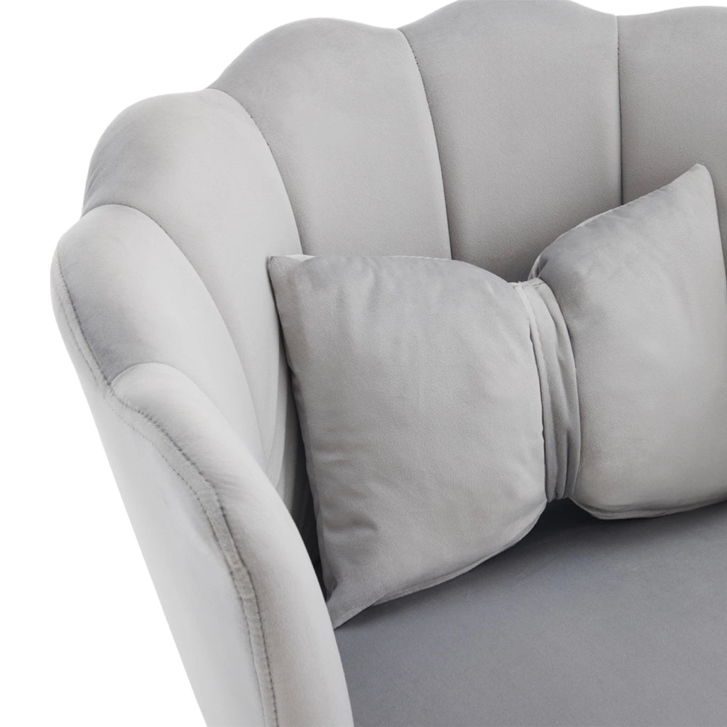Set di 6 sedie moderne in velluto - Zephmum- Schienali a petalo gambe dorate cuscini farfalla