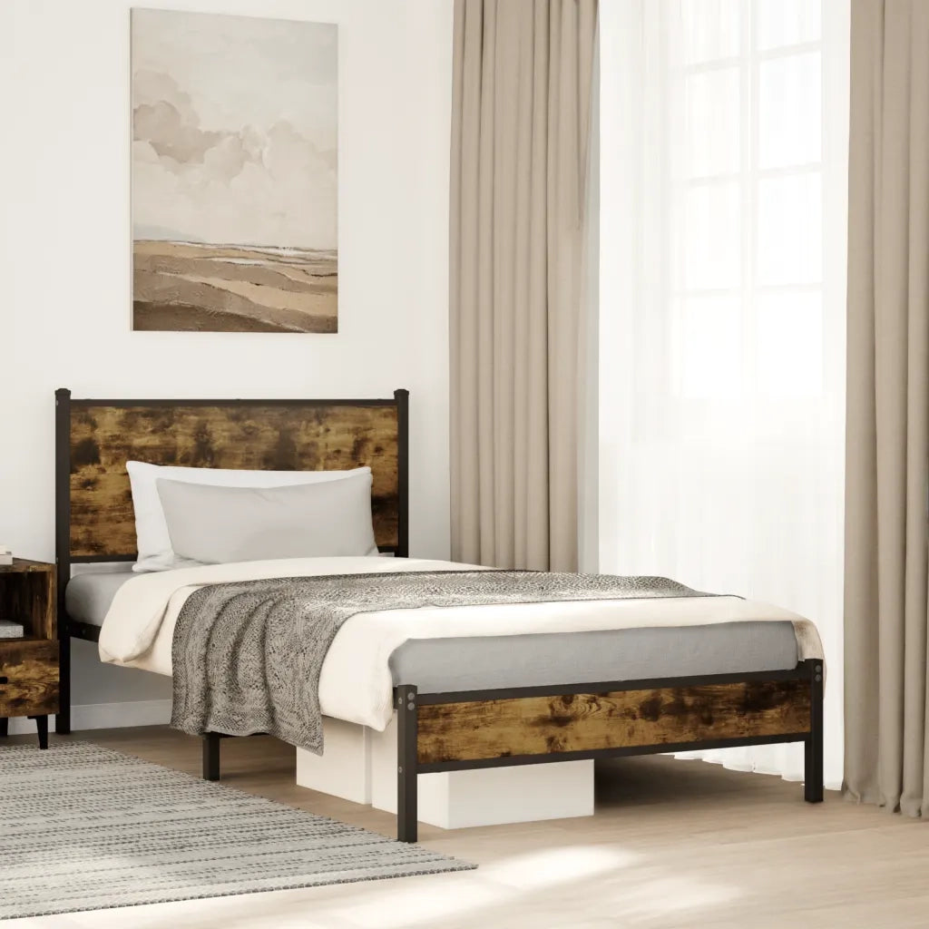Giroletto senza Materaso in Metallo Rovere Fumo 100x190 cm 4007808