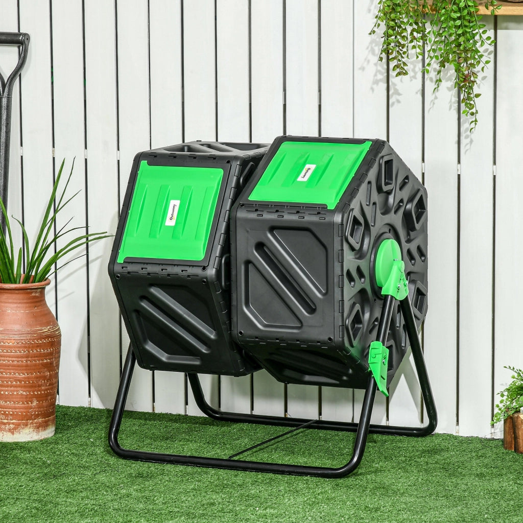 Compostatore Rotante 130L ¨C zephmum ¨C 67x60x77 cm Nero