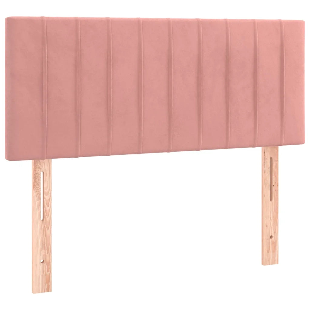 Giroletto a Molle con Materasso Rosa 90x190 cm in Velluto