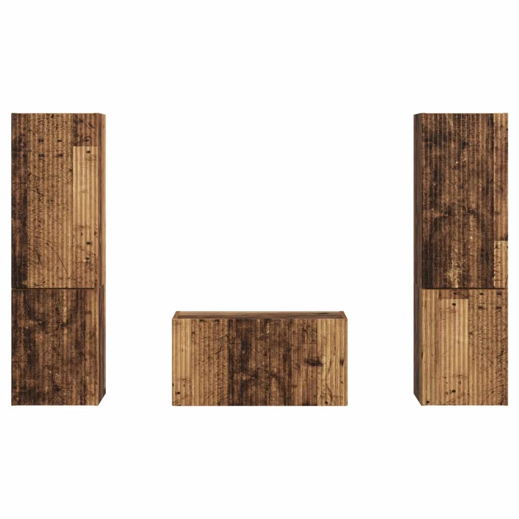 Set mobile TV 5 pz-Credenza per TV Legno vecchio Legno multistrato 335670