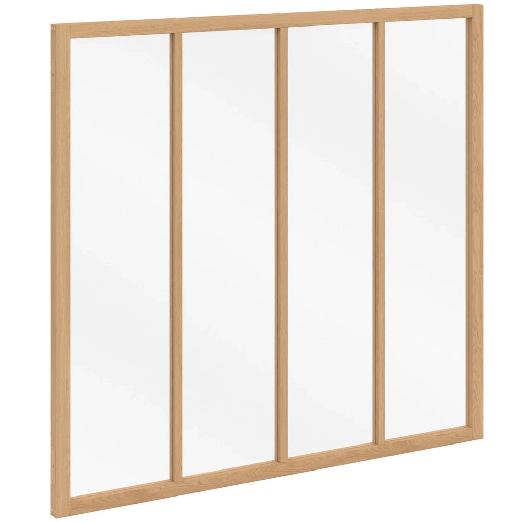 IDMarket - Legno e vetro temperato Tetto in vetro da studio a 4 lastre L. 116 x H. 108 cm