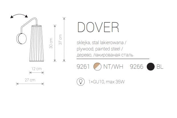Applique Nowodvorski Dover nera multistrato GU10 1 luce
