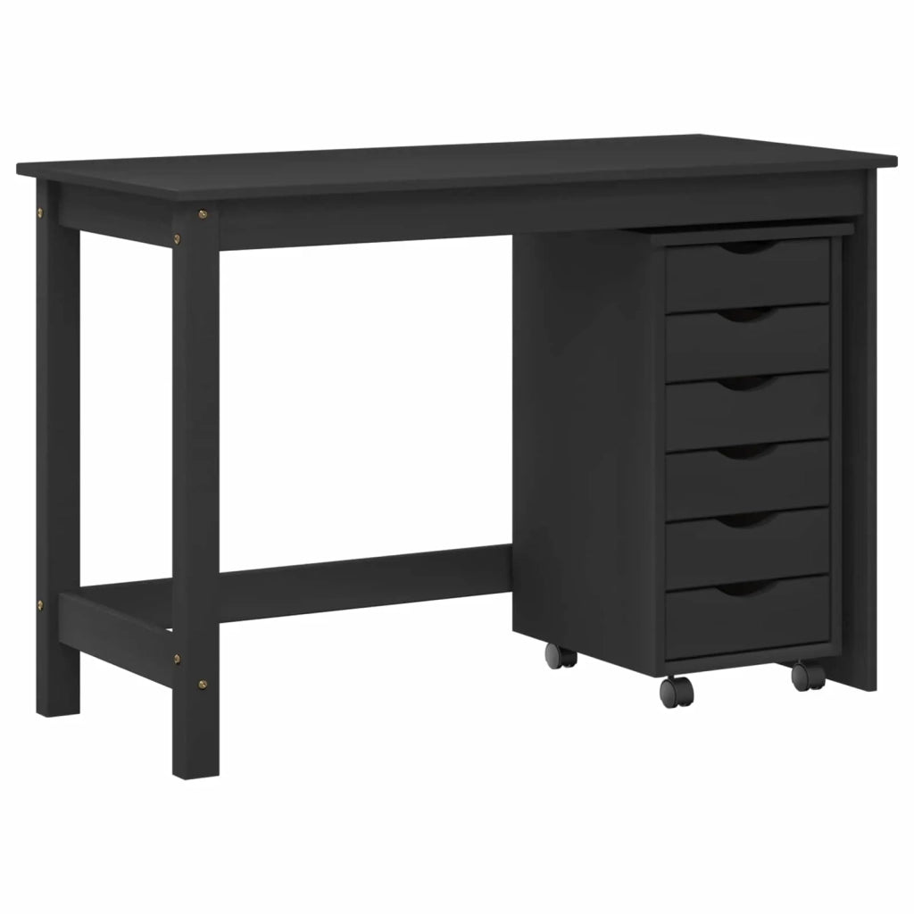 Set Scrivania | Tavolo da Ufficio e mobiletto su ruote MOSS 2 pz Nero
