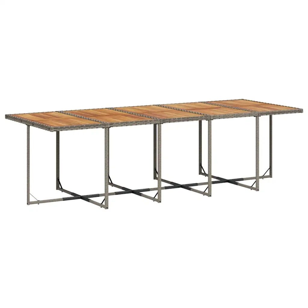 Set da Pranzo da Giardino 11pz con Cuscini in Polyrattan Grigio 3210578