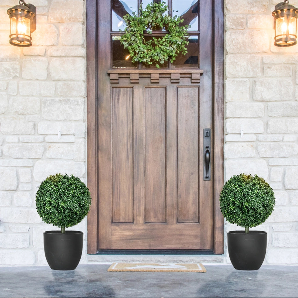 Bosso Artificiale Set 2 Pezzi ¨C Xylo ¨C Verde Realistico Resistente Intemperie 70 cm