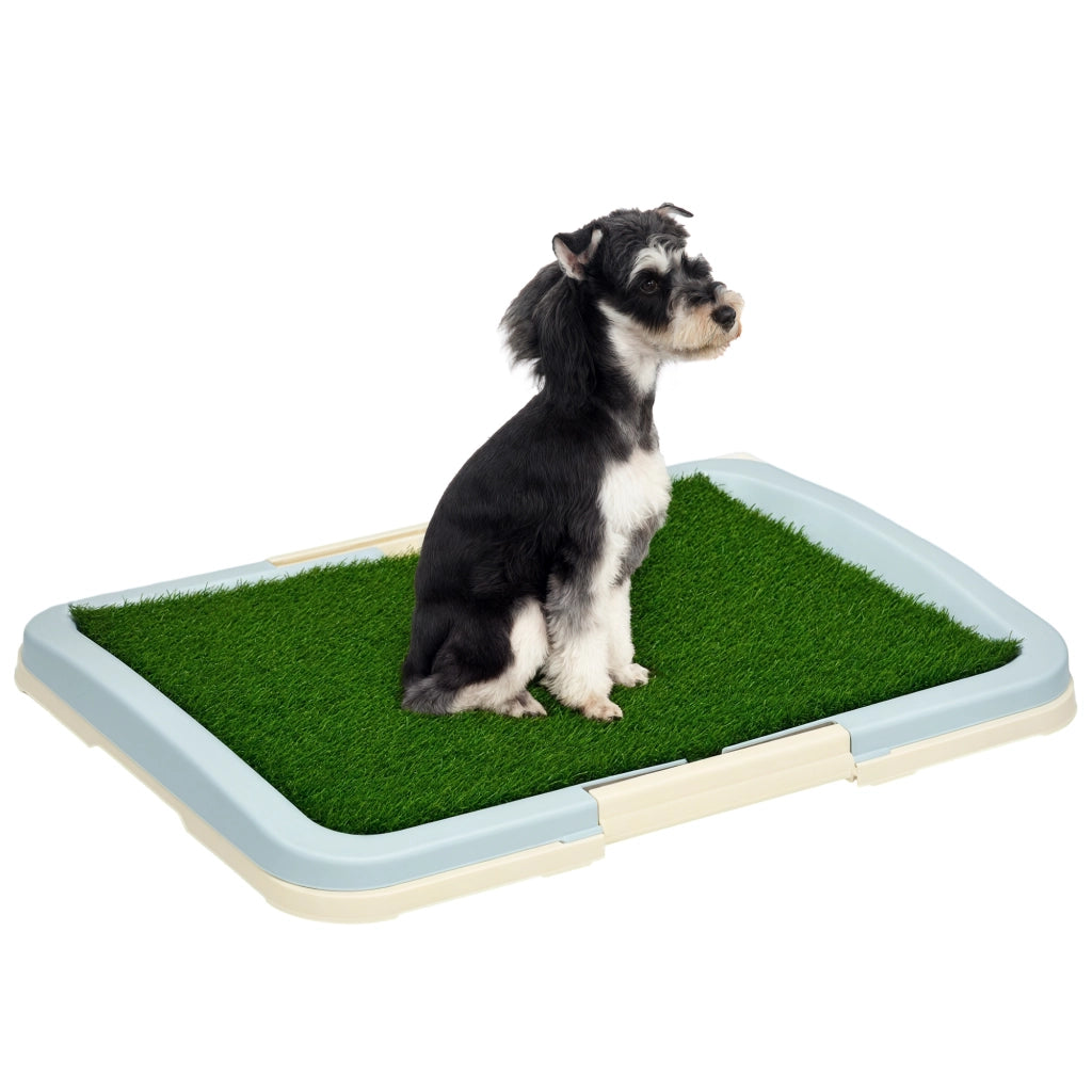 Lettiera per Cani 3 Strati con Prato Sintetico ¨C Zephmum ¨C Grigia 63x48.5cm