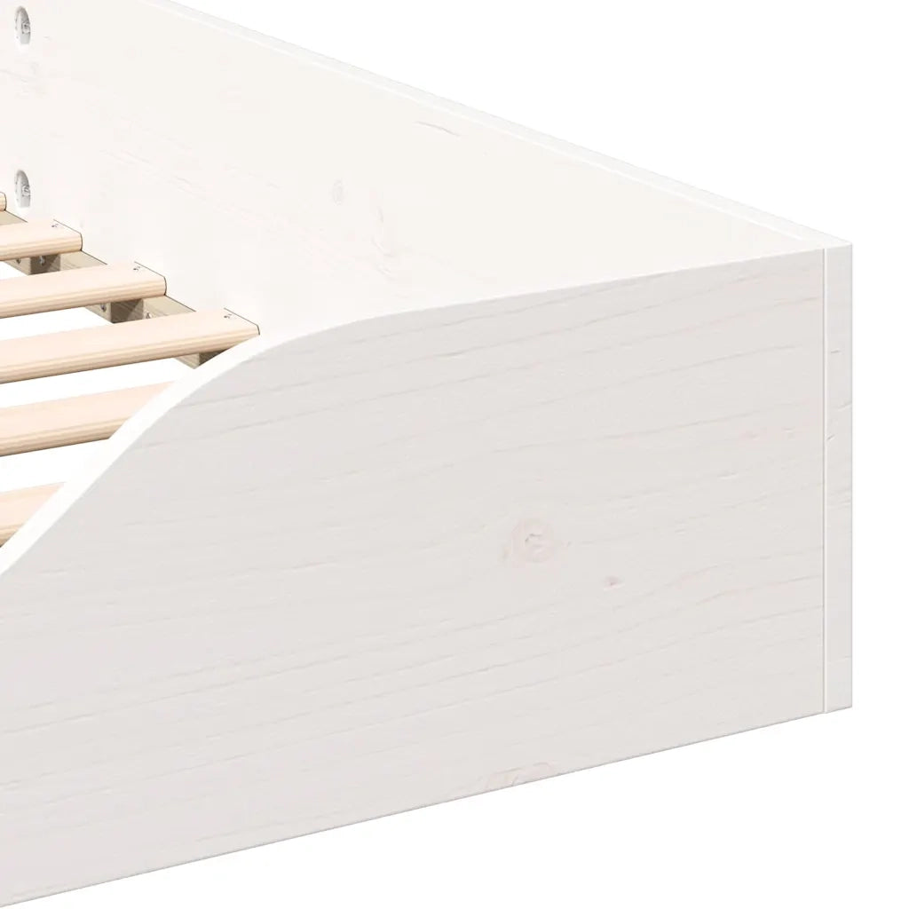 Letto singolo | Letto per adulti | Struttura del letto Bianco 100 x 220 cm Pino massello