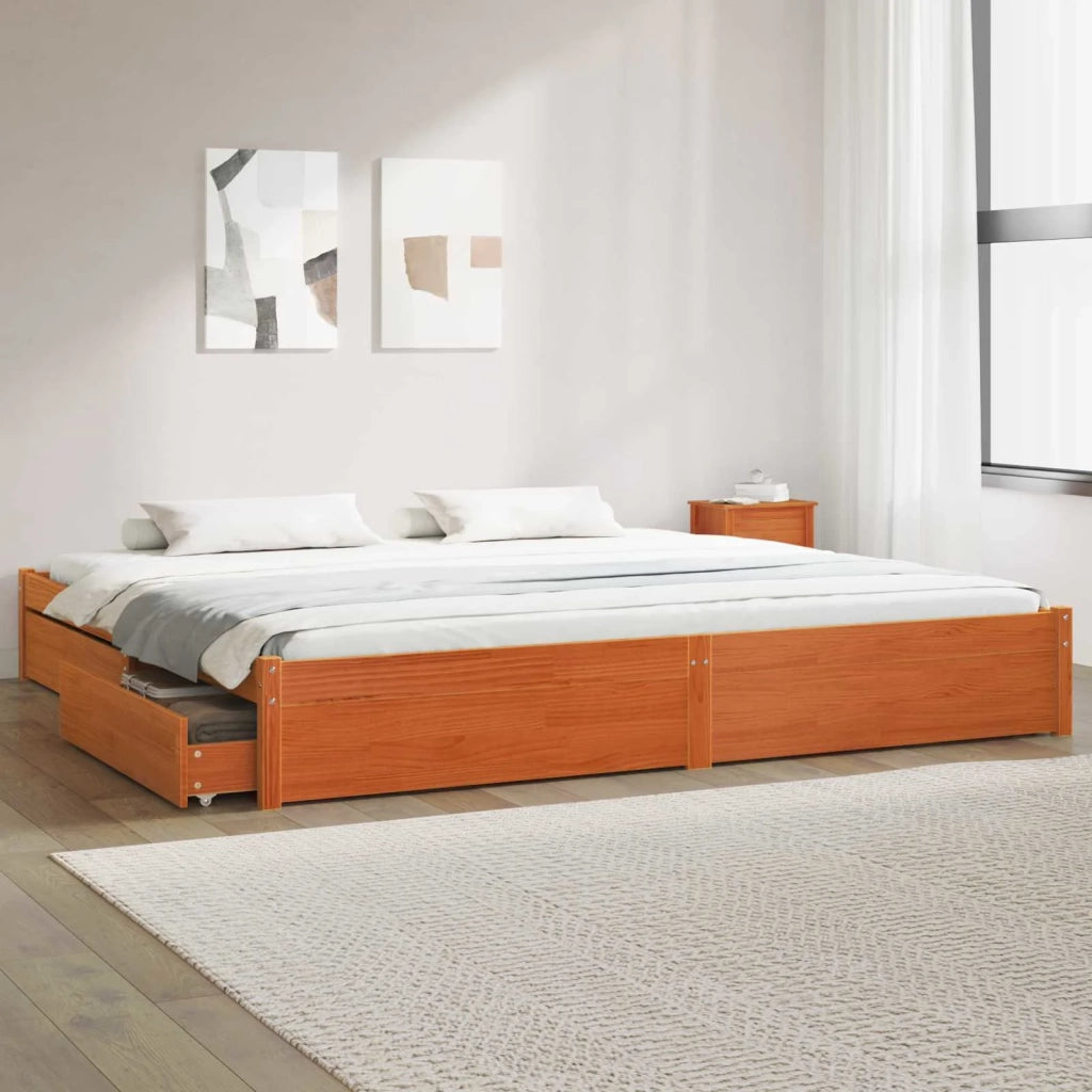Struttura del letto con cassetto Marrone cerato 180 x 200 cm 3422720