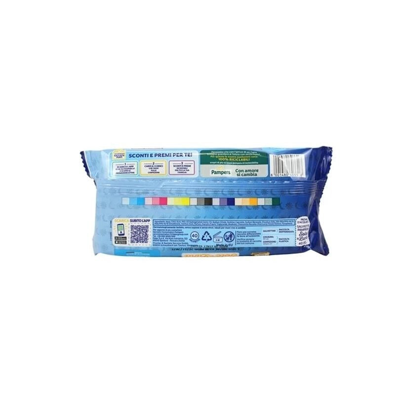 18 CONFEZIONI DI PAMPERS SALVIETTE UMIDIFICATE BAMBINI SOLE LUNA 40PZ