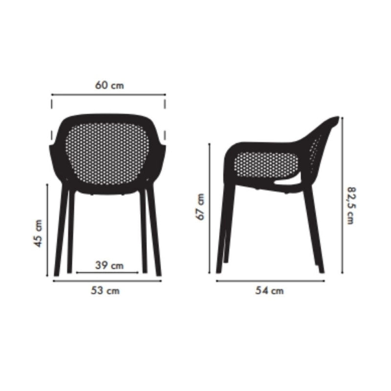 Poltrona design Atra grigio bianco set 4 pezzi